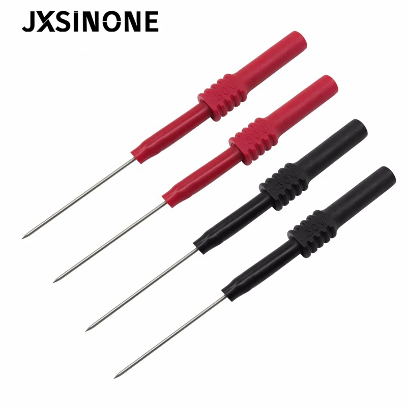 JXSINONE P5009-aguja de perforación de aislamiento de PVC suave, multímetro no destructivo, sondas de prueba, rojo/Negro, 4 Uds.