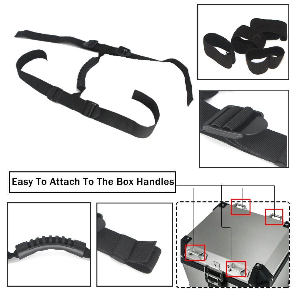 Universal Side Box Rear Luggage Strap Adjustable Handle Strip For BMW F800R R1200GS F850GS ADV R1250 GSA For Yamaha For Suzuki