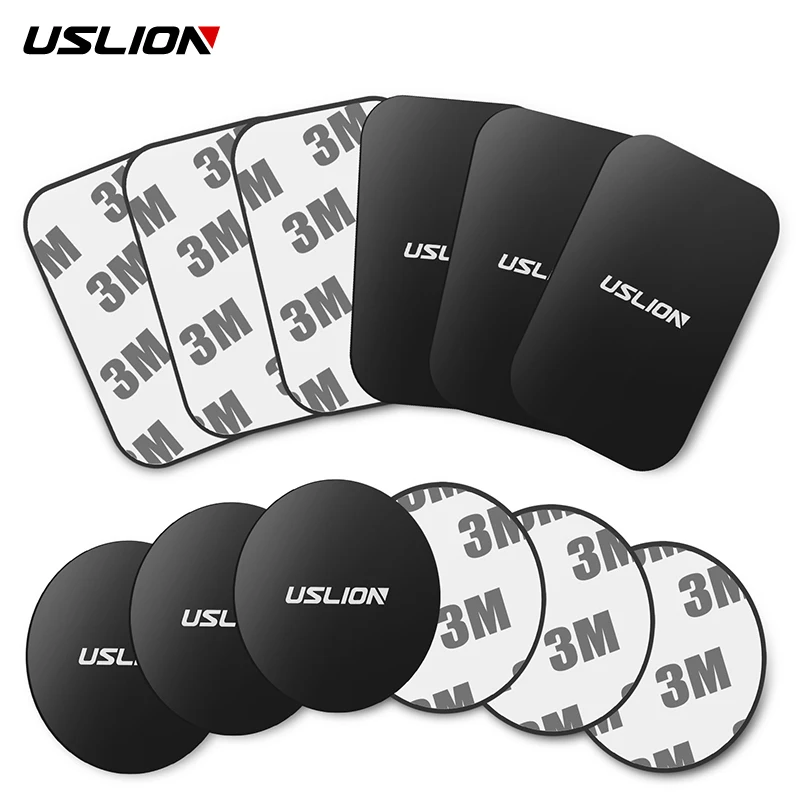 USLION Magnetic Metal Plate For Car Phone Holder Universal Iron Sheet Disk Sticker Mount Mobile Phone Magnet Stand For IPhone