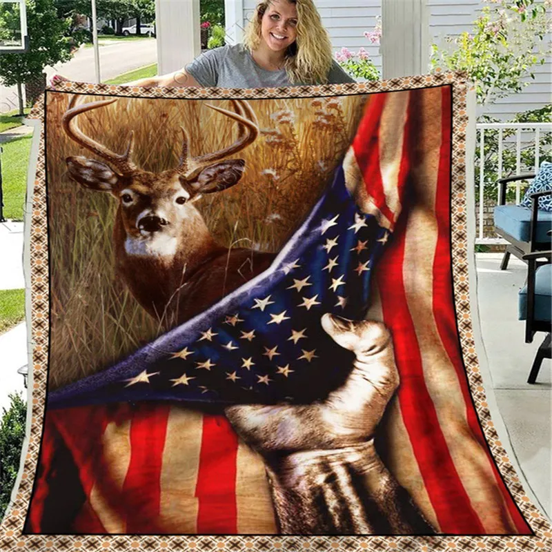 

Deer Hand Flag Blanket 3D full printed Wearable Blanket Adults/kids Fleece Blanket HOME ACCESSORIES