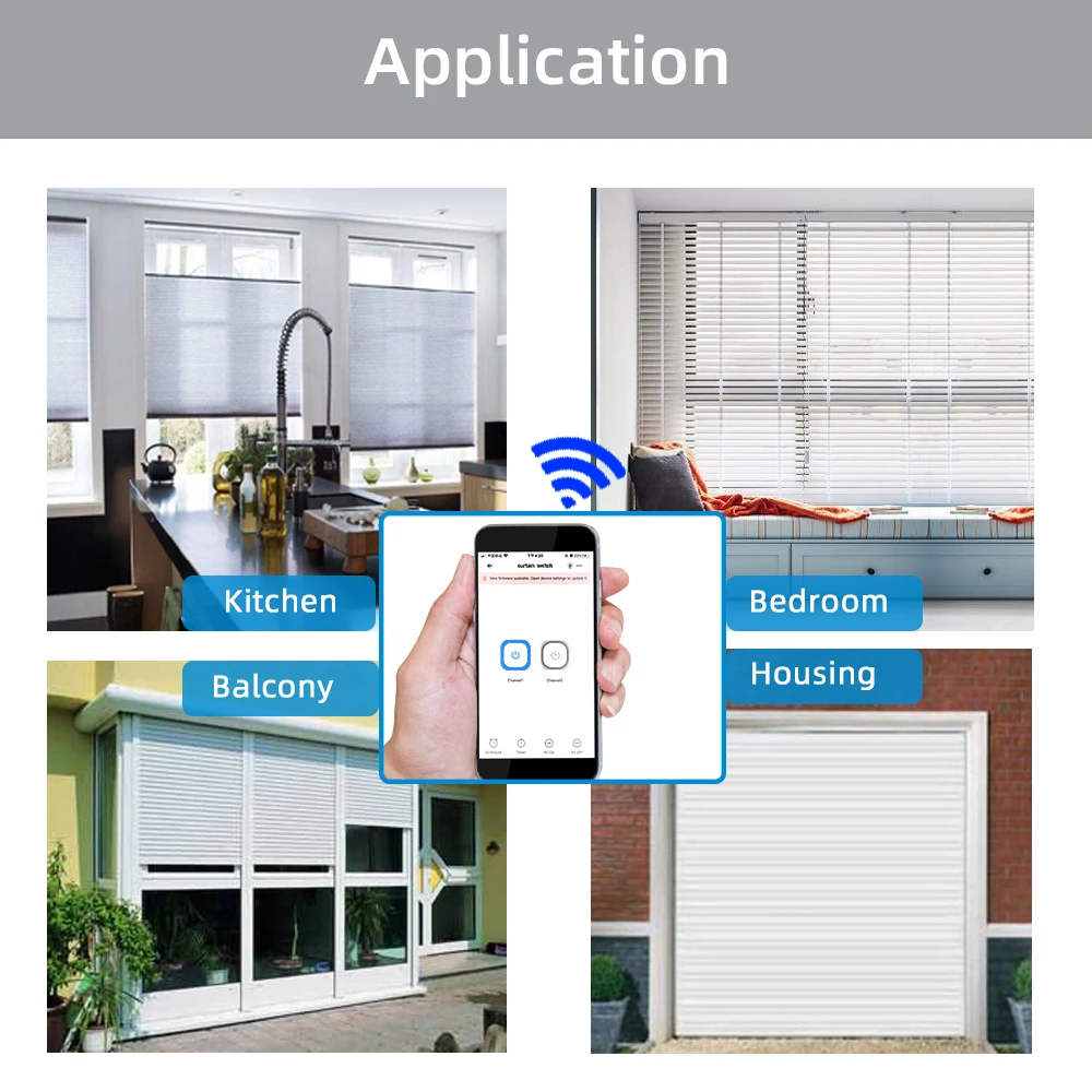 eWeLink WiFi Smart Curtain Switch RF433Mhz Wireless control DIY Roller Shutter AC Electric motor Garage Door AC 110V 220V 10A