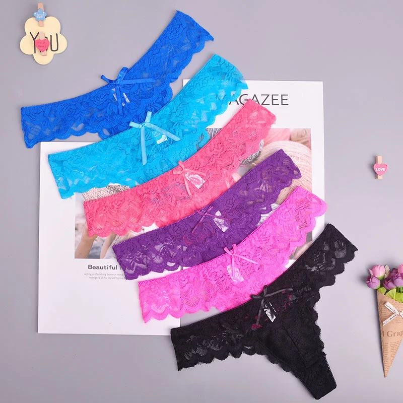 8color Gift full beautiful lace Women's Sexy lingerie Thongs G-string Underwear Panties Briefs Ladies T-back  1pcs/Lot 169 image 4
