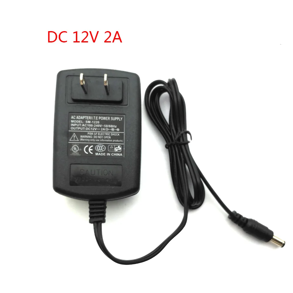 12V 2A 전원 공급 장치 어댑터, CCTV 카메라 IP 카메라 및 DVR AC 100-240V-DC 12V 2A 변환기