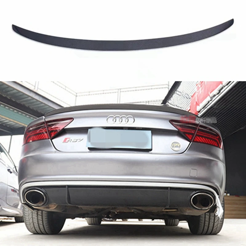 

P style High quality real carbon fiber material spoiler For Audi A7 S7 RS7 2013- 2018 Carbon Fiber Rear Spoiler Trunk Wing