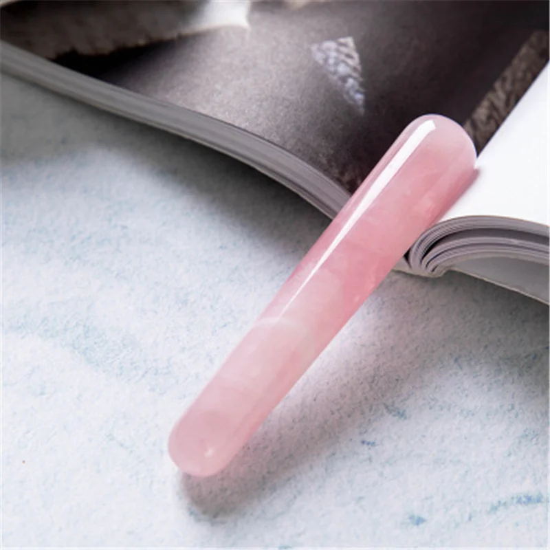 Pink Crystal Massage Stick Natural Rose Quartz Yoni Wands Wood Magic Stone Ornament Gifts Gemstone Craft Pleasure Wand Body Hand