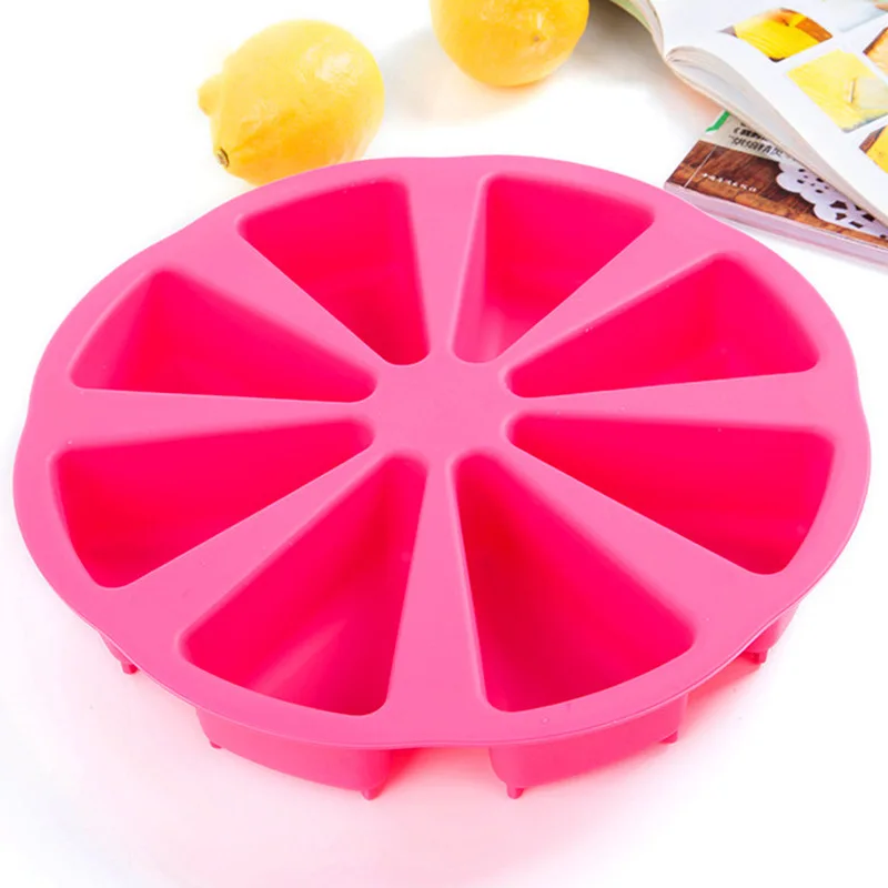 Large Size 27*4.8CM Silicone Baking Cake Mold 8 Slots Ice Chocolate Handmade Soap Molds Fondant Cake Mold Random Color