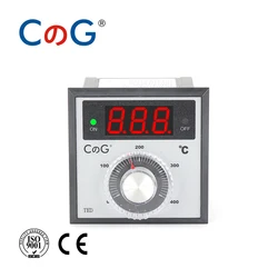 TED 72*72mm Knob K J PT100 Type AC220V Single Relay Output 0-100/200/300/400 Digital Thermostat Powered Temperature Controller