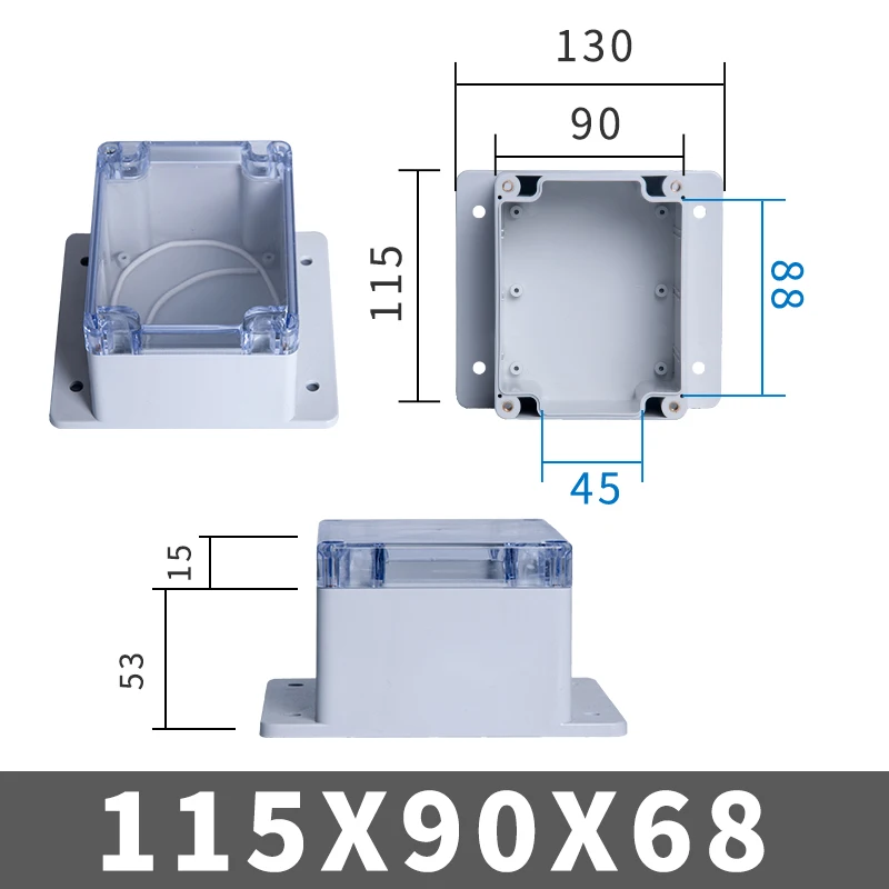 IP67 Kunststoff Transparent Box Wasserdichtes Gehäuse Elektronisches Projekt Außeninstrument Elektrische Projektbox Anschlussgehäuse
