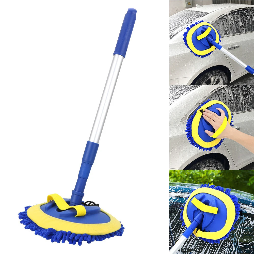 

Car Wash Brush Cleaning Tools Mop Telescoping Long Handle Chenille Broom Auto Accessories Hot Sale