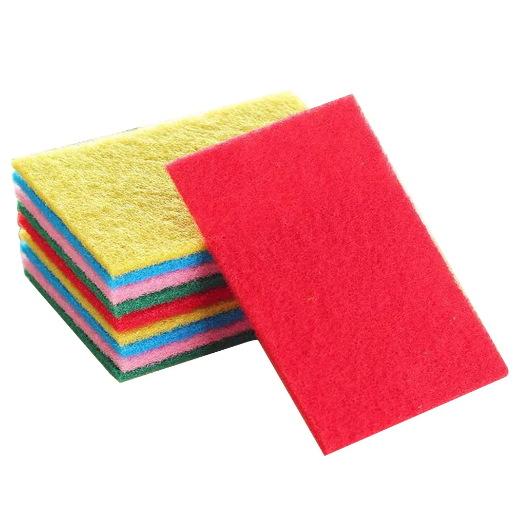 10pcs Kitchen Cleaning Sponge Scourer Dish Pad Cloth Cleaning Wiper Rags Kitchen Cleaning Towel Strong Decontamination for Home