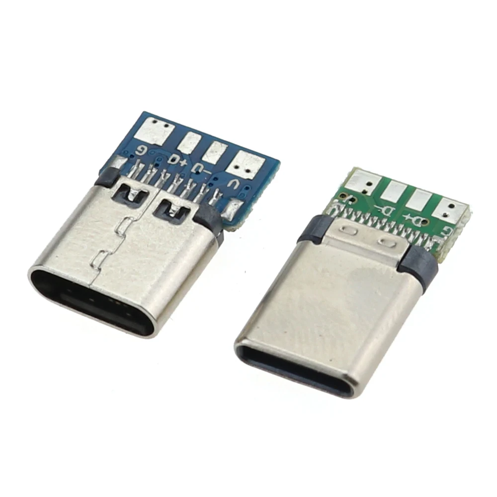 10pcs USB 3.1 유형 C 커넥터 24 핀 Male / Female 소켓 리셉터클 어댑터-솔더 와이어 전원 케이블 USB-C PCB 보드 포트