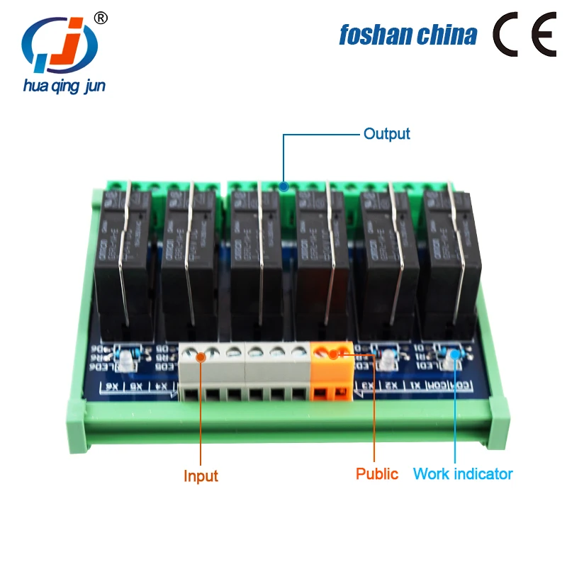 Modulo relè nero a 6 canali Relè elettromagnetico 12A 1NO 1NC 24VDC per sistema di parcheggio