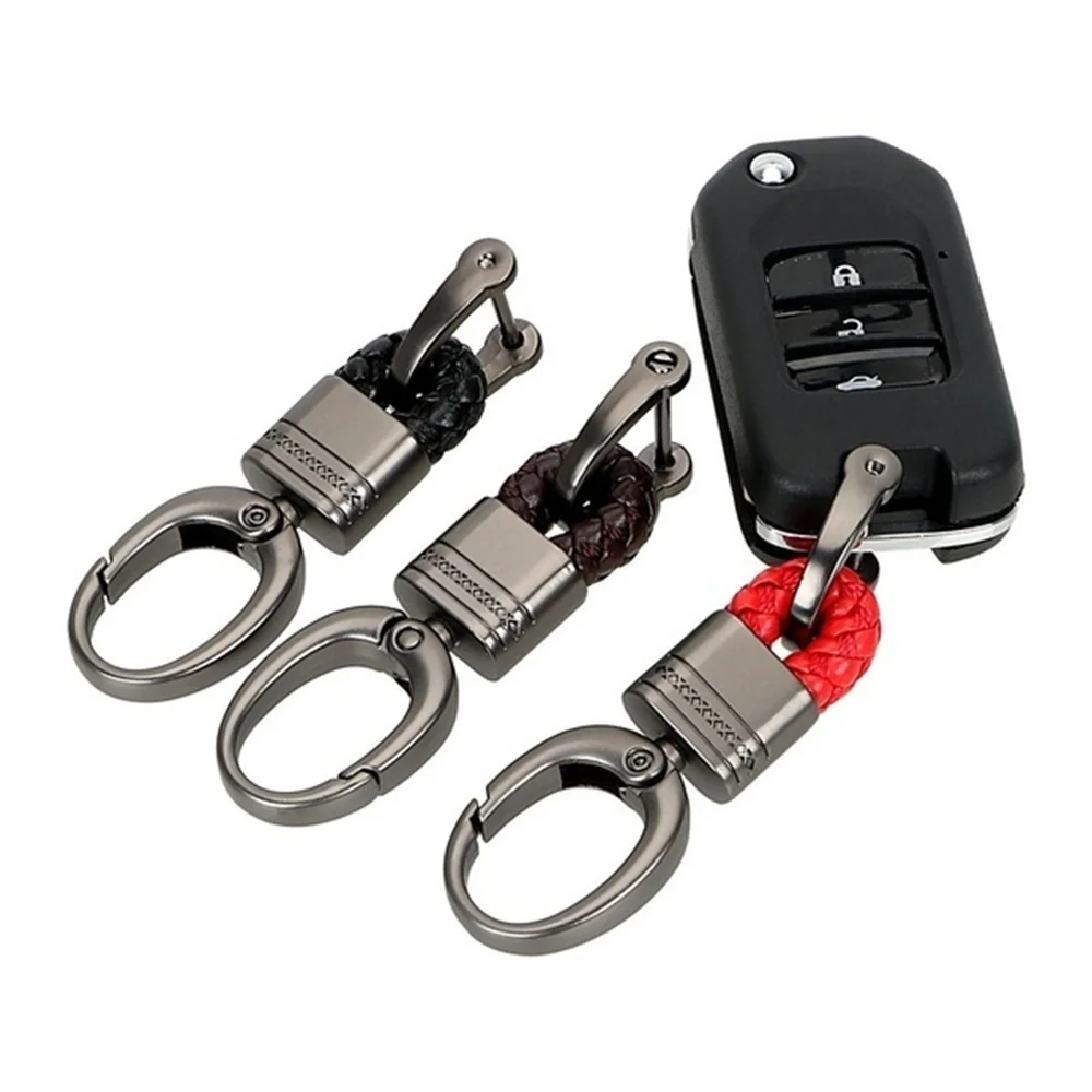 Car-Styling Keychain Car Motorcycle Home Key Ring Fob Holder Housekeeper For BMW Honda VW Toyota KIA Leather&Metal Car Key Chain