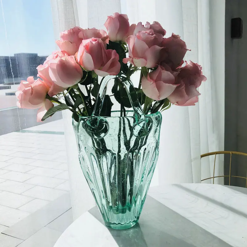 Desktop Net Red Envelope Vase Decoration Foam Transparent Flower Arrangement Ins Wind Living Room Handbag Glass Vase Hydroponics