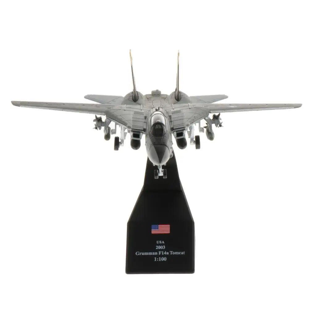 1:100 Scale F-14  Fighter Plane Military Model Diecast Plane Model with Stand Helicopter Kit Fighter Jet Toy Die Cast Models