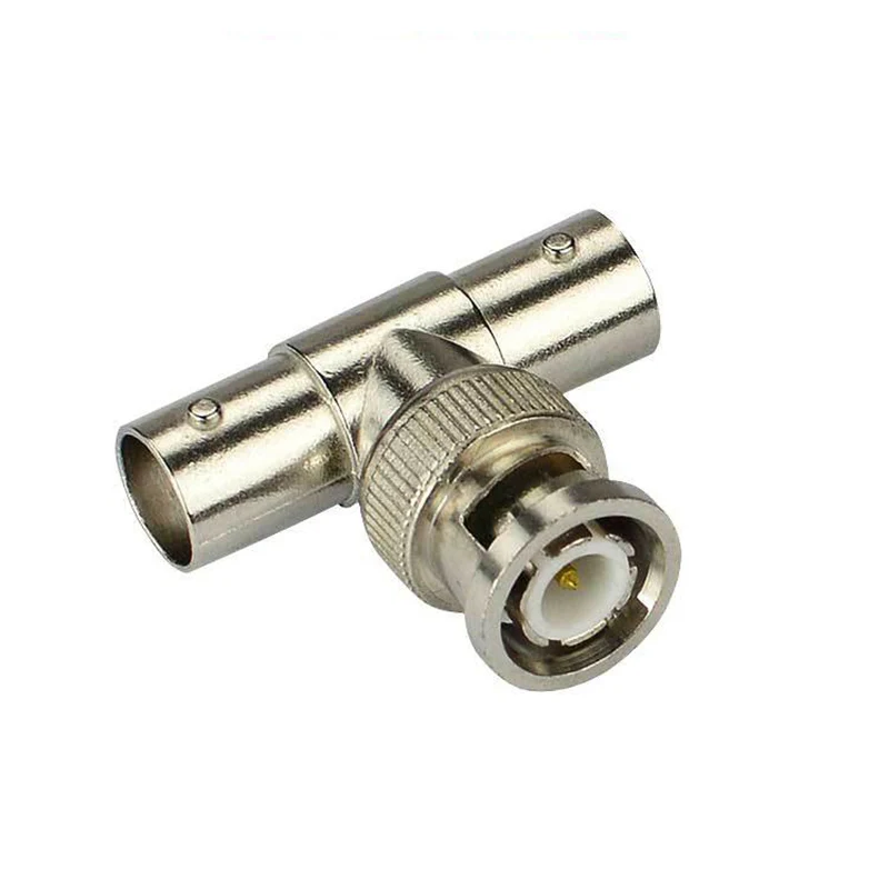 2pcs/Lot BNC Male Plug to 2 BNC Female Jacks Straight Convert Connector T Adapter BNC Q9 Connector 3 Way Splitter Parts Adapter