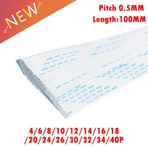 Bilashmart 10 FPC Ribbon Flexible Flat CABLE PITCH 0.5MM 100MM 4P 6P 8P 10P 12P 16P 20P 30P 40P FFC WIRE 6/10/12/16/20/30/40 pin