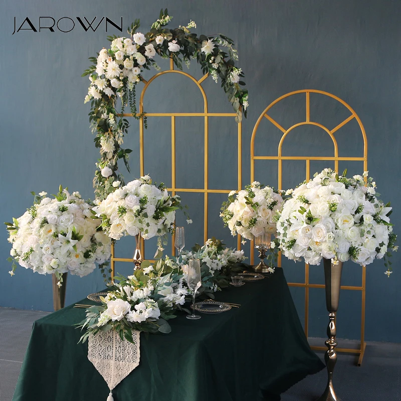 JAROWN Customize White Wedding Flowers Lily Floral Arrangement Wedding Arch Decor Home Garden Birthday Party Decor Flower Row