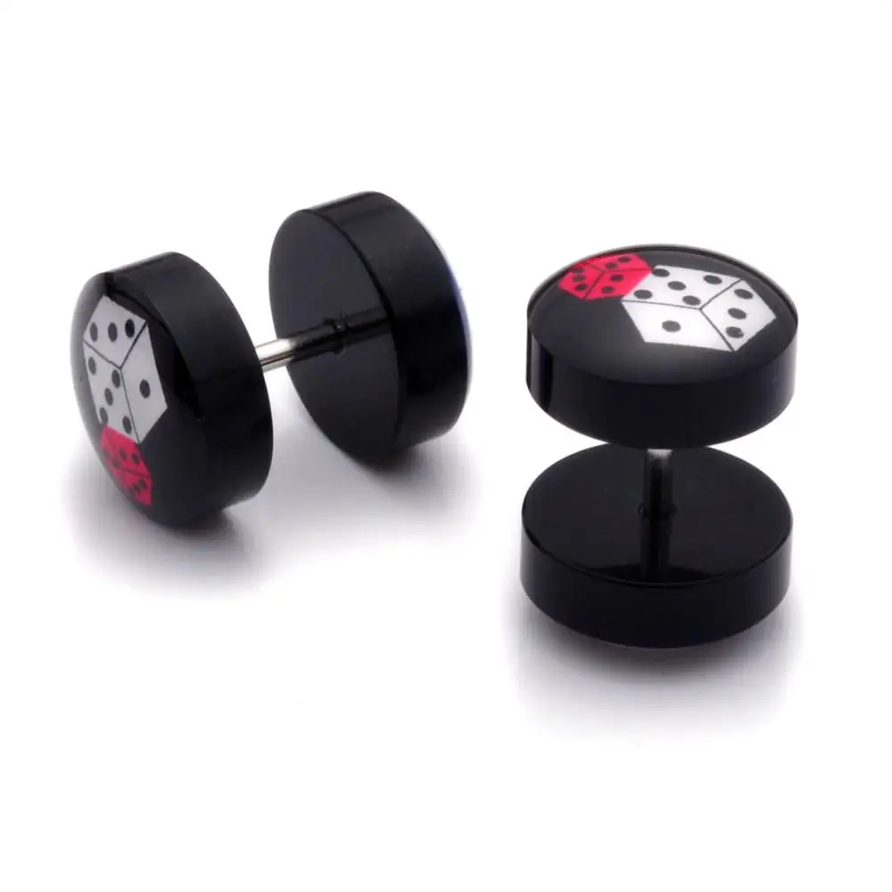 2Pcs Skull Cross Leaf Coin Barbell Body Fake Ear Plugs Cheater Expanders Barbell Men Women Ring Piercings Jewelry