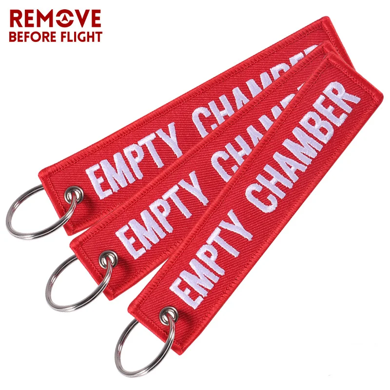 

3 PCS/LOT Red Empty Chamber Keychain for Aviation Gift Promotion Christmas Gifts Keychains Luggage Tag Embroidery Crew Key Chain