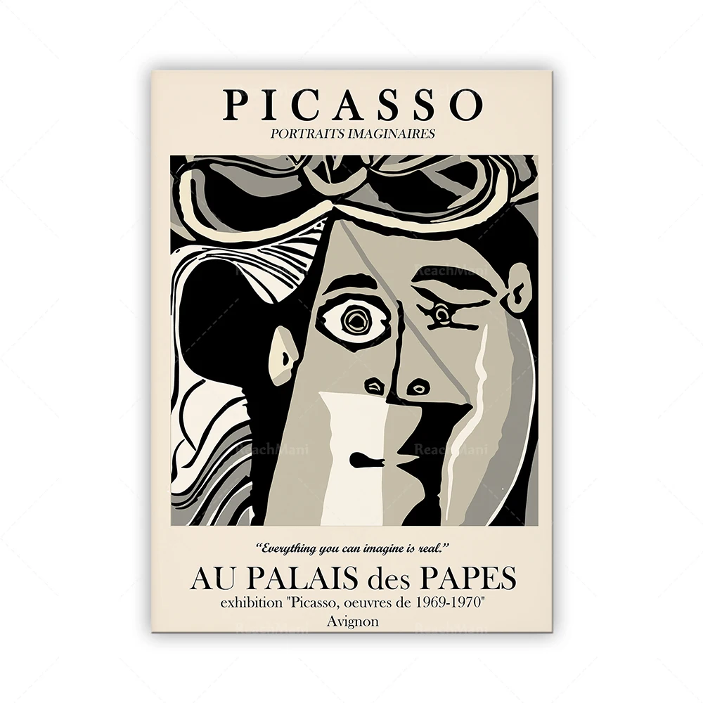 Picasso Poster, Abstract Face Art, Modern Minimalist, Picasso Abstract Art, Museum exhibition Art, Picasso exhibition poster
