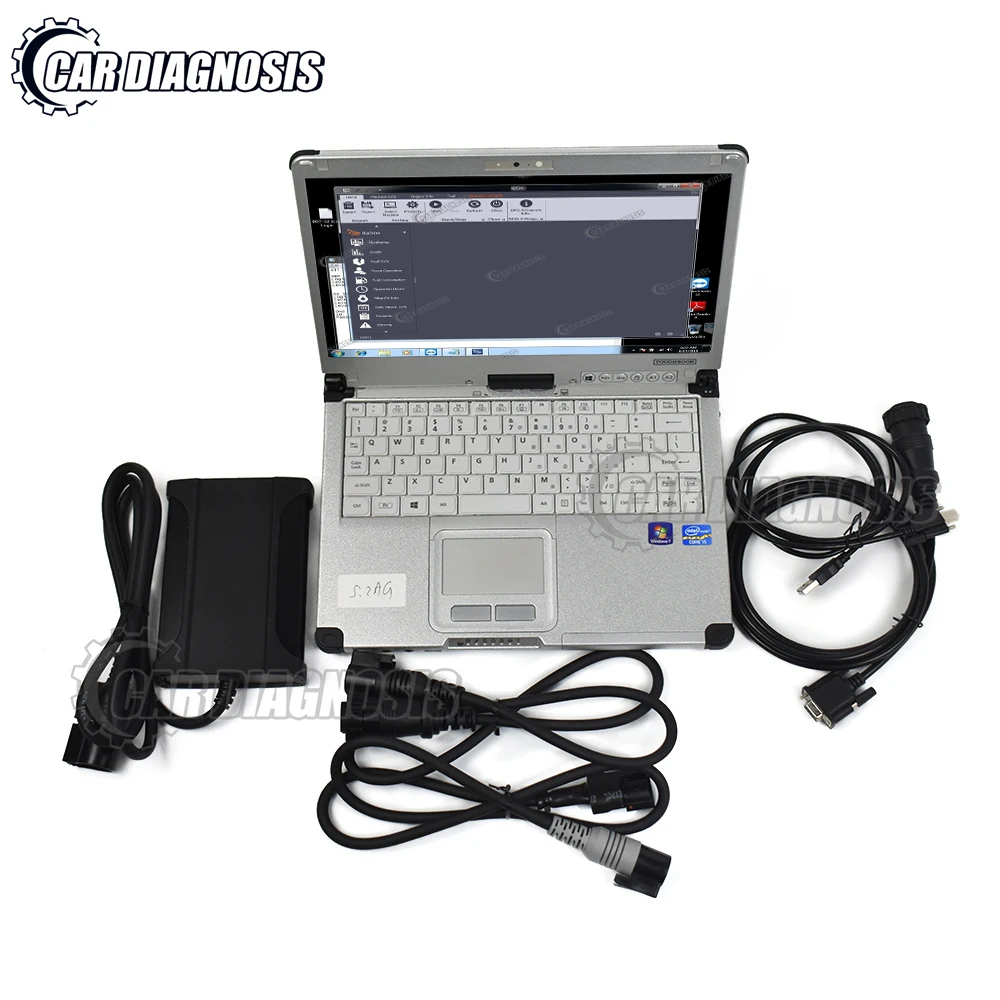 CF C2 Laptop+Heavy Duty Diagnostic tool for Doosan Diagnostic Scanner kit uvim Communication Interface Forklift Excavator Loader