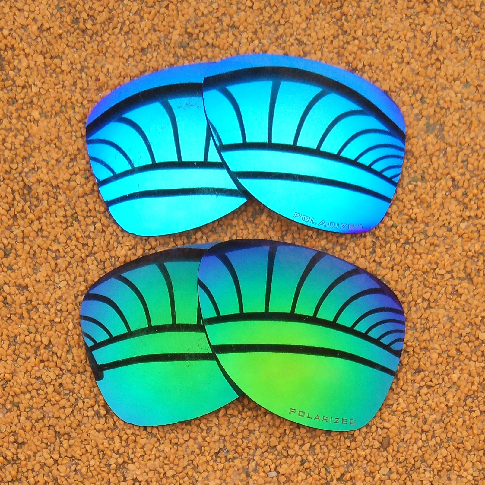 

Ice Blue Mirrored & Green Mirrored Polarized Replacement Lenses for Dispatch 2 Frame 100% UVA & UVB