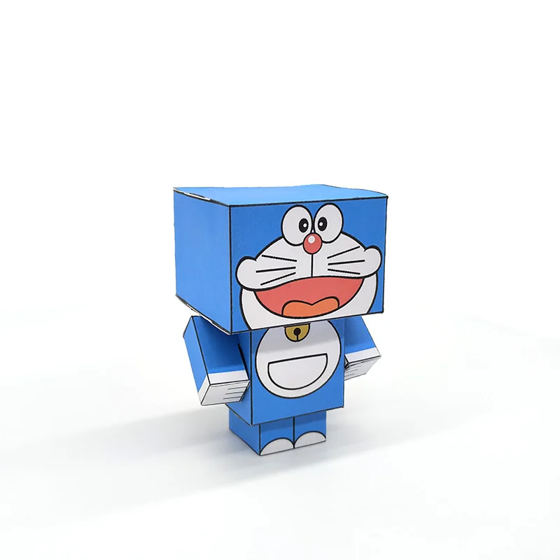 Robot sans colle chat Origami fait à la main, Mini modèle 3D en papier, figurine de dessin animé, bricolage, Cube, jouets artisanaux pour enfants et adultes, CS-036