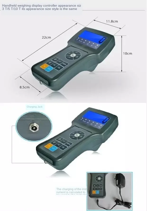 무선 디지털 전자 행잉 크레인 스케일, 200m 원격 제어 핸들 3T/5T/10T