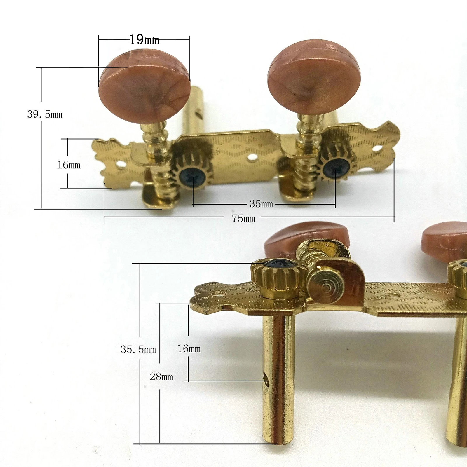 Guitar Tuning Keys - Classical 4 String Guitar Tuners Tuning Pegs Machine Heads for Mini Guitar Bass Ukulele, Golden