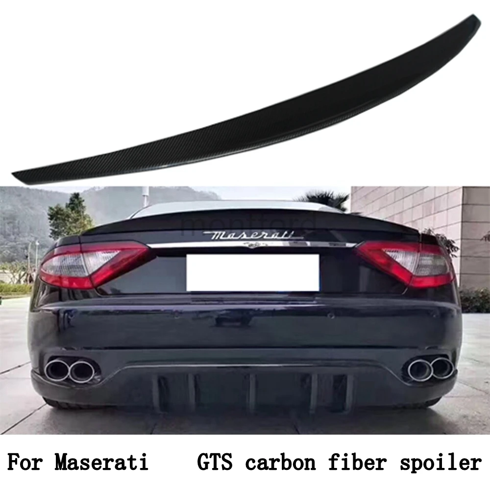 Carbon Fiber Material Rear Spoiler Tail Trunk Wing Boot Lip For Maserati Gran Turismo GTS 2 Door 2006-2011 Car Styling