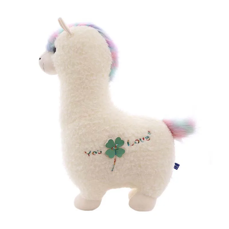 38cm 46cm  White Alpaca Llama Plush Toys Doll Animal Stuffed Animal Dolls Soft Plush Alpacasso For Kids Birthday Gifts