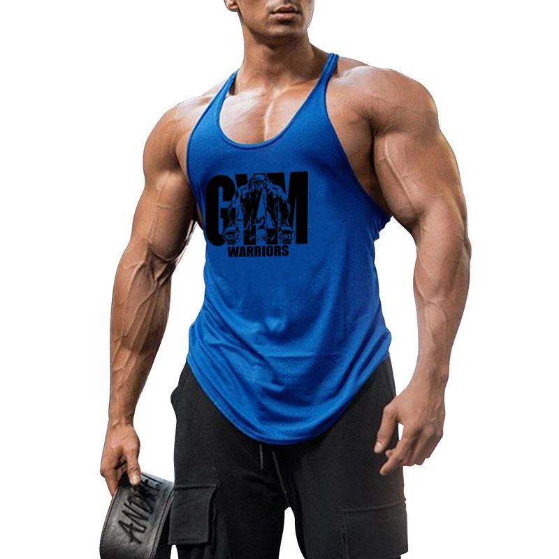 Summer Y Back Gym Stringer Tank Top Men Cotton Clothing Bodybuilding Sleeveless Shirt Fitness Vest Muscle Singlets Workout Tank