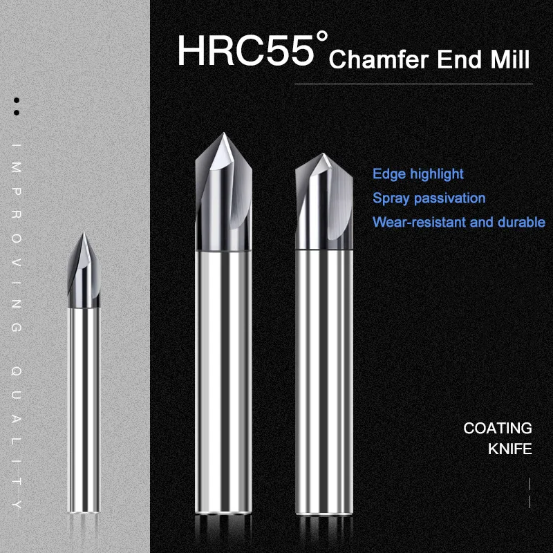 Chamfer Milling Cutter Carbide Corner Countersink Chamfering End Mill Deburring Edges V Grove Router 60 90 120 Degree 2 3 Flutes