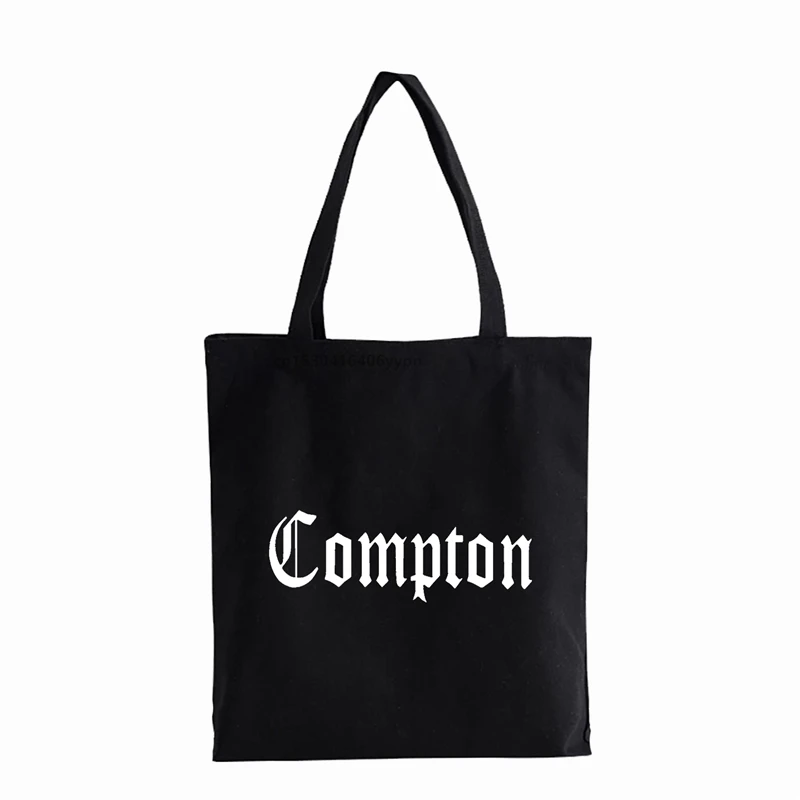 Gerade outta compton menwomen Shopper tasche Gothic Kunst Malerei NWA Handtaschen Leinwand tasche compton Schulter Tasche Tote taschen Bolsas