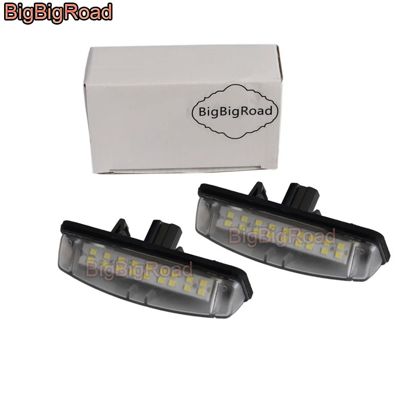 BigBigRoad For Toyota Echo 4D Sedan/saloon 1999~2005 NCP10 Avensis Verso 2001~2009 LED Car License Plate Light Number Frame Lamp