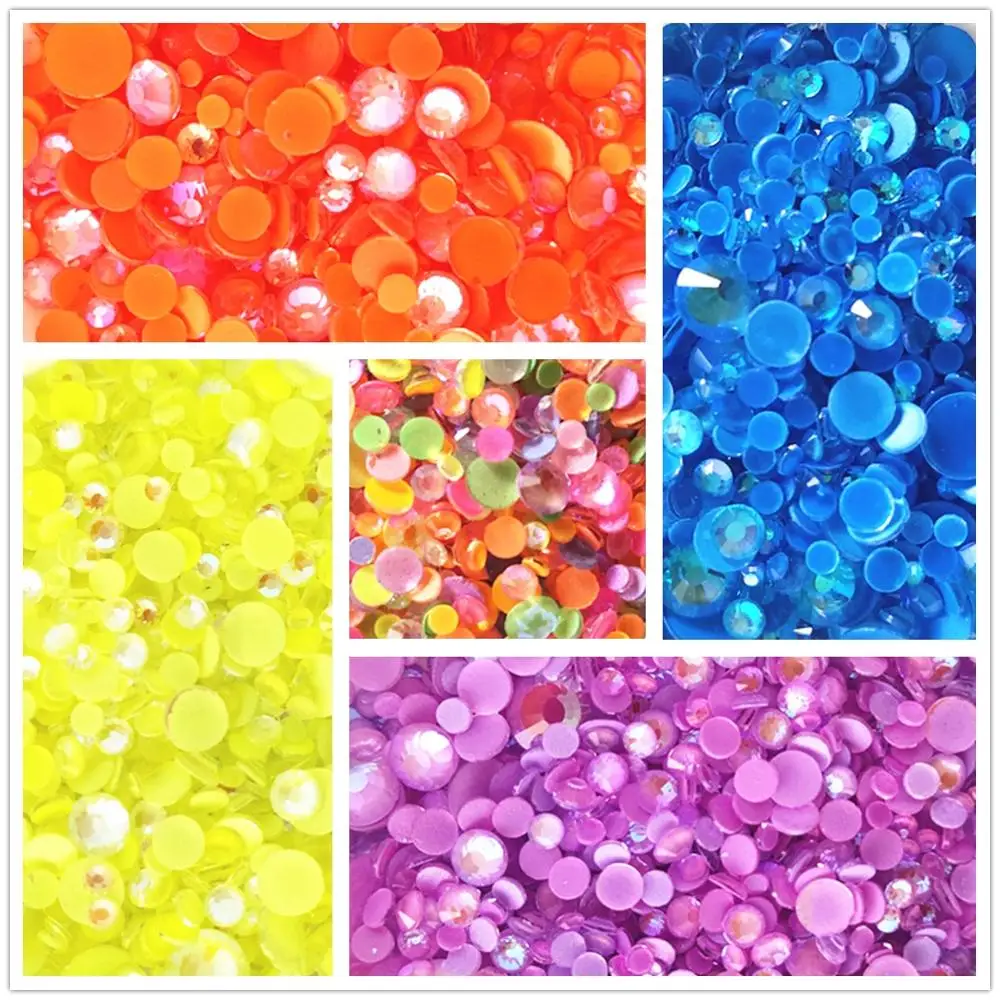 Mix Size s6-s20 Noctilucent Crystal Glue On Rhinestones FlatBack Fluorescence Strass Fabric Garment Nail Art Decorations