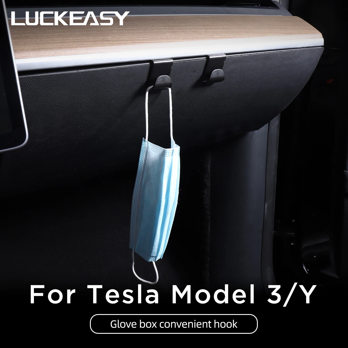 LUCKEASY For Tesla Model 3 Model Y Interior Modification Functional Accessories model3 2017-2023 Car Glove Box Convenient Hook