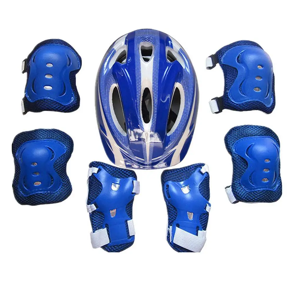 Kids Children Roller Skates Bike Safety Helmet Knee Elbow Wrist Guard Pad Set