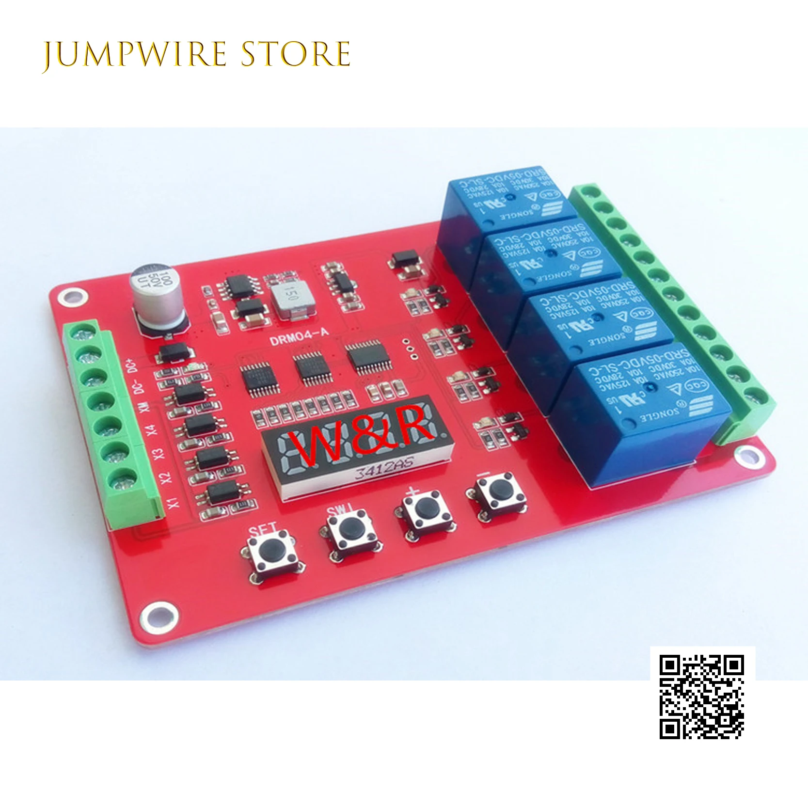 

DRM04/ 4-way Multi-function Relay Module / Delay / Self-lock / Cycle / Timing / Linkage / Control Module