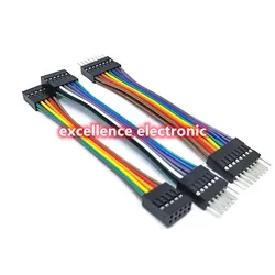 5PCS Double Row Dupont Line Male Female 2x2/3/4/5/6/7/8/9/10 Pin 2.54MM Dupont Jumper Cable Wire For PCB