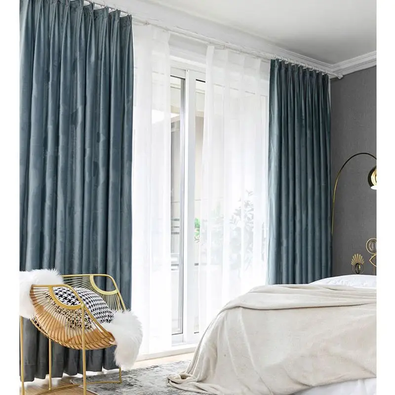 

2021 Blackout Curtains For Living Room Para Salon Cortinas Rideau Nordic Modern Minimalist New Solid Color Velvet Shade Curtain