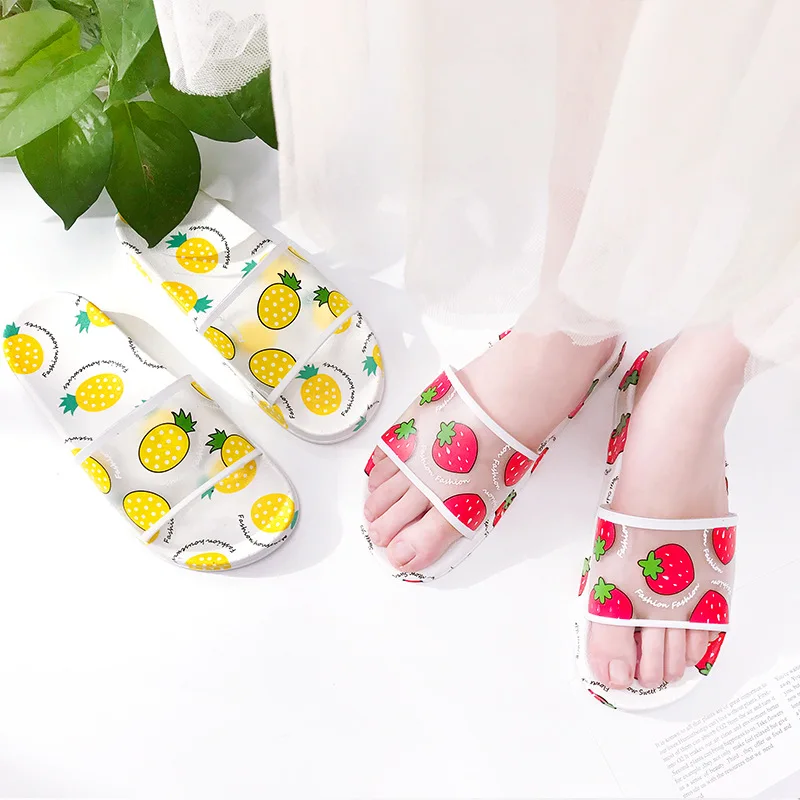 2024 New Summer Ladies Slippers Women Slippers Shoes Cute Fruit Sandals Beach Slippers Fashion Flat Sandals Women Clear Shoes