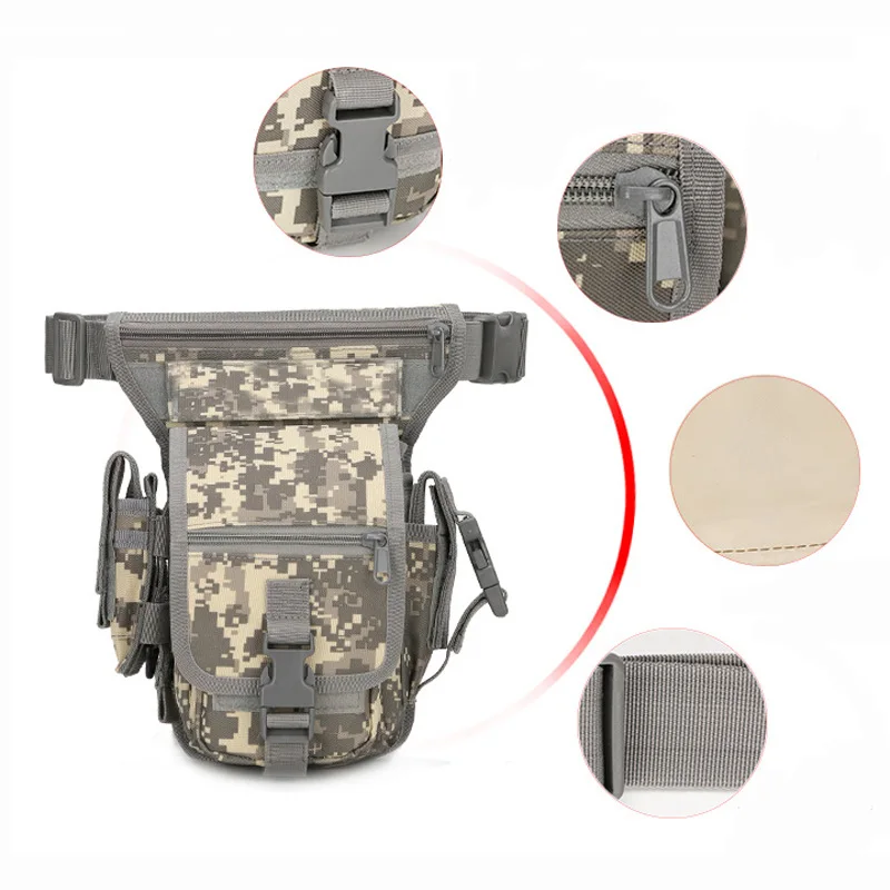 

Tactical Drop Leg Bag Waist Belt Bag Drop Leg Pouch Nylon Molle Pack Men Climbing Hunting Camouflage Bag