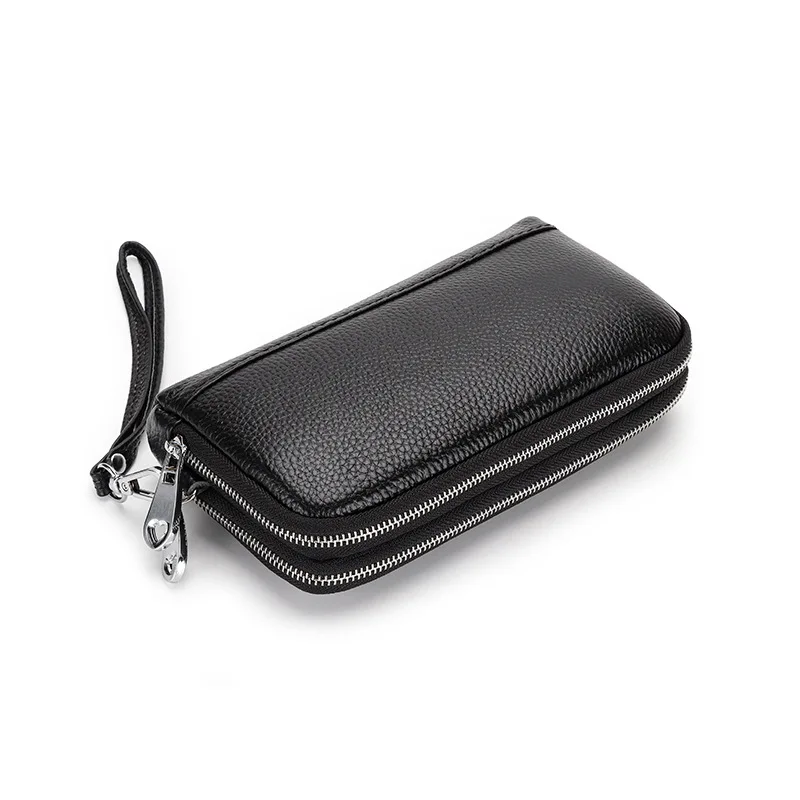 Brand Genuine Leather Women Wallets Long Zipper Wallet big capacity Ladies Clutch Bag Female Luxury Cowhide Purse Phone Bag