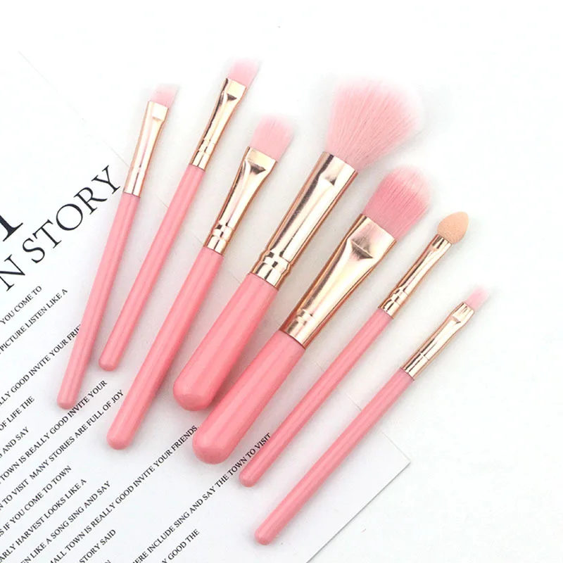 7Pcs Makeup Brushes Set Eye Shadow Foundation Powder Contour Concealer Lip Make Up Brush Beauty Tools T0362