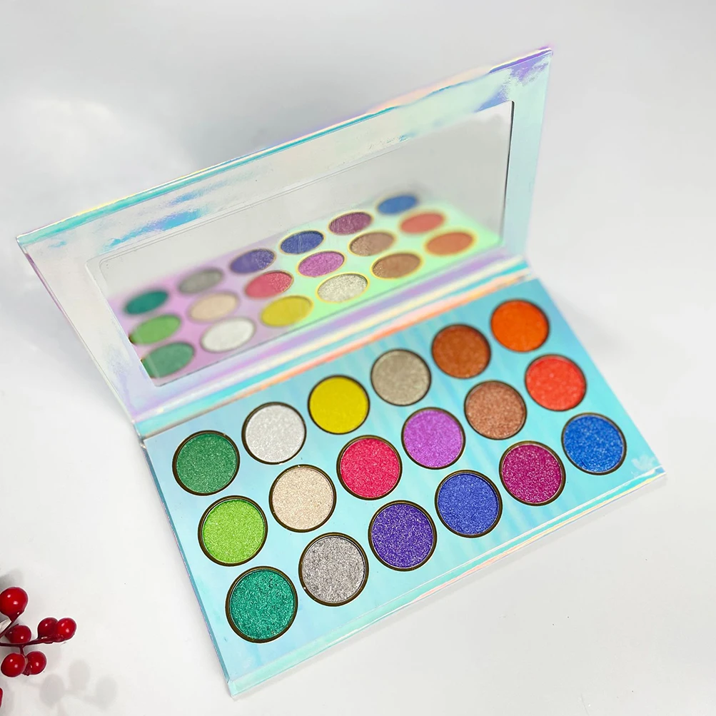 Pearlescent Colorful 18 Colors Eyeshadow Pallete Private Label Shimmer Pigmented Eye Shadow Pallete Wholesale Makeup Eye Glitter