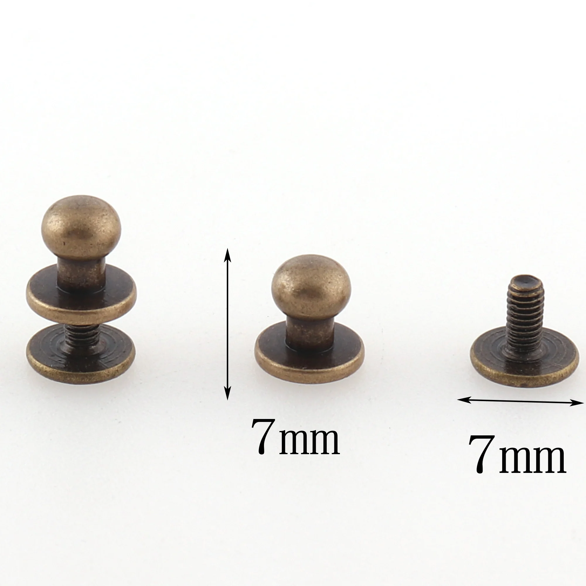 7mm Double Cap Rivets bronze Stud Rivets Bag Shoes Garment Leather Craft Decorations DIY Sew Supplies DIY