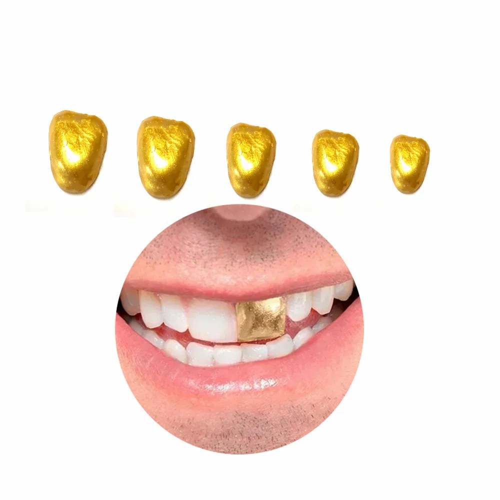 

Hip Hop Gold Grills Party Playing Snap on Smile Dental Upper Lower False Teeth Cover Perfect Veneers Dentures Mold Equipment