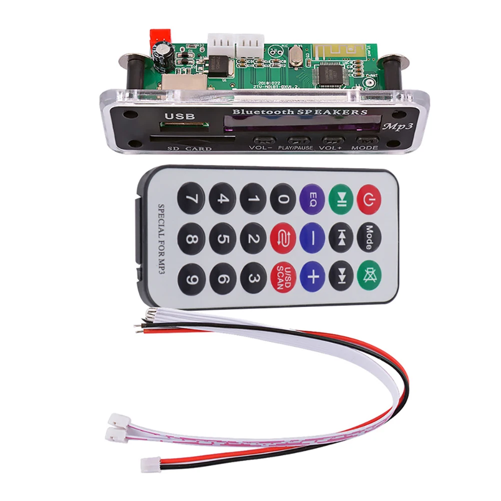 Screen Wireless Bluetooth-compatible MP3 WMA WAV Decoder Board 5V 12V Audio Module USB TF FM Radio For Car accessories